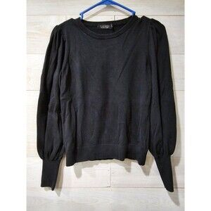 Lauren Ralph Lauren Black Label Women’s Puff-Sleeve Cotton-Blend Sweater Sz M